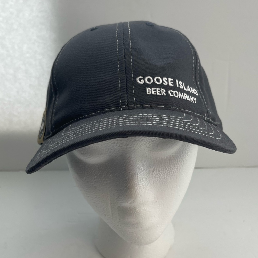 Goose Island Beer Company Black Snap Back Baseball Hat Logo Patch Brewery Cap